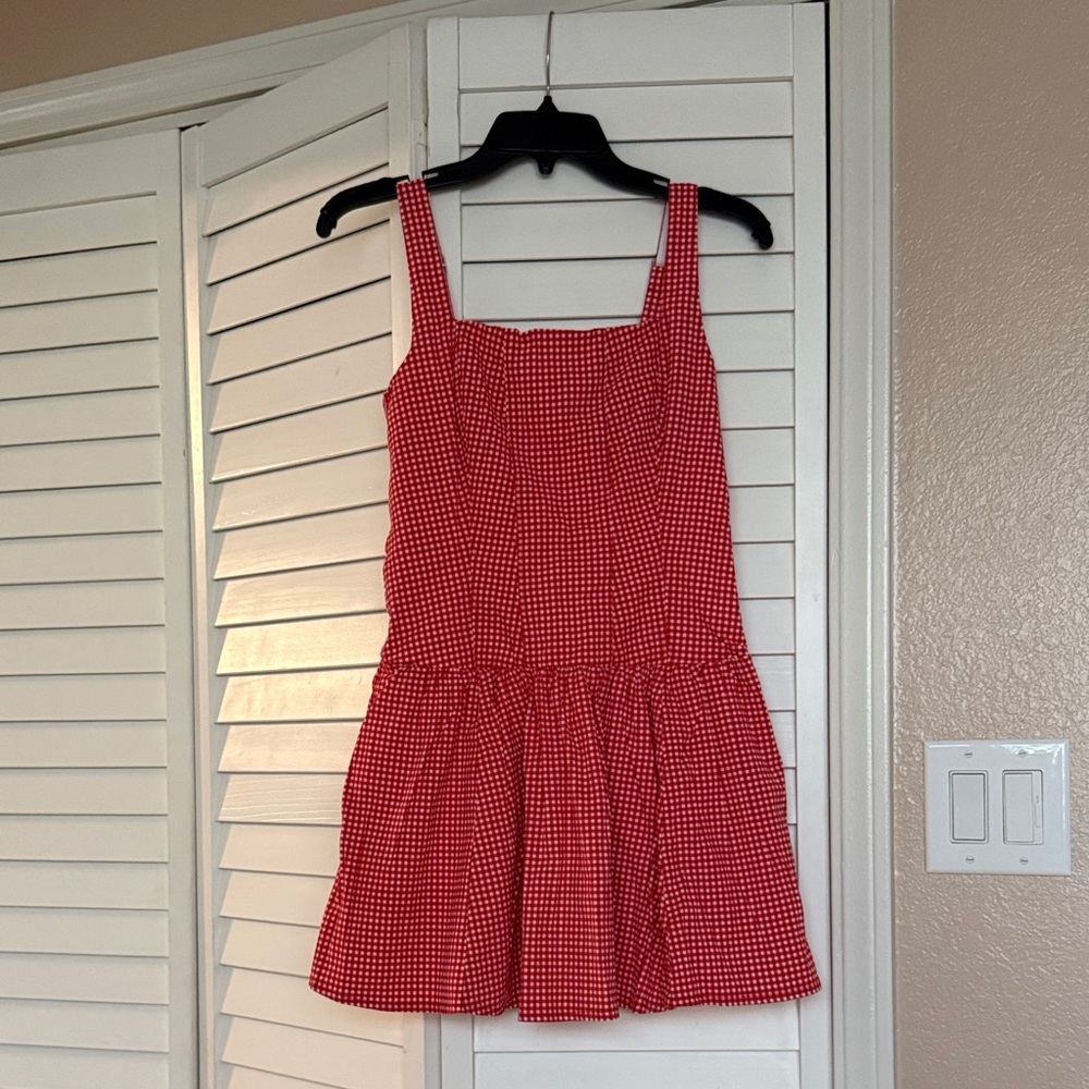 Abercrombie & Fitch Red and White Gingham Mini Dress - Picture 5 of 5
